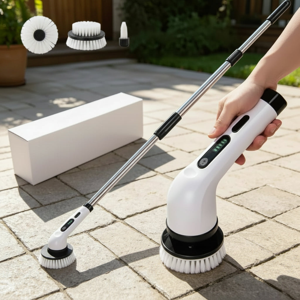 Escova Giratória Elétrica MaxClean 9 em 1 - Com Cabo Extensor