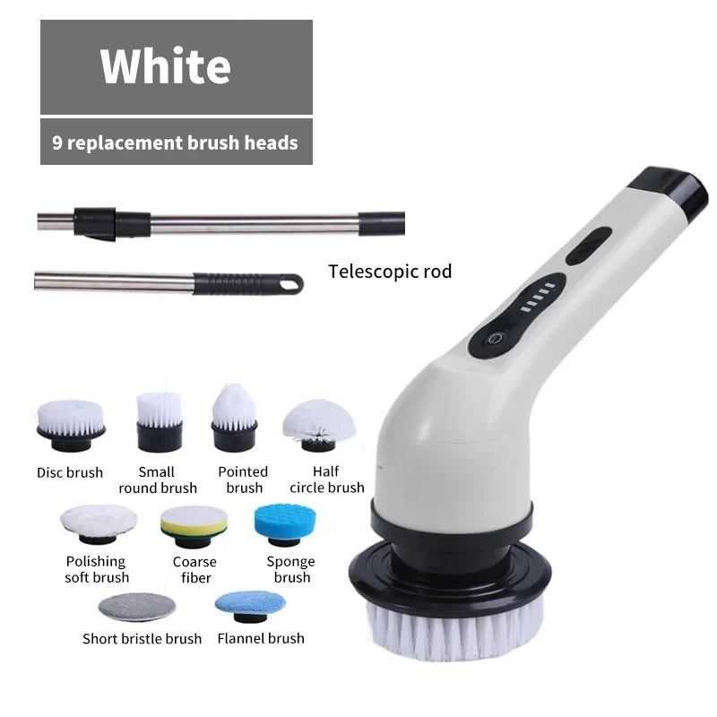 Escova Giratória Elétrica MaxClean 9 em 1 - Com Cabo Extensor