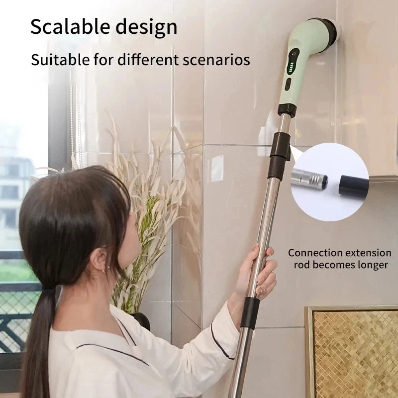 Escova Giratória Elétrica MaxClean 9 em 1 - Com Cabo Extensor
